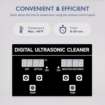 CREWORKS 3L Ultrasonic Cleaner, 0.8 gal Digital Sonic Cavitation Machine, 120W Stainless Steel - Image 5