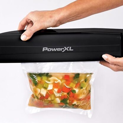 PowerXL Duo NutriSealer Food Vacuum Sealer Machine with Vacuum Seal Bags & Rolls, Double Airtig - Image 6