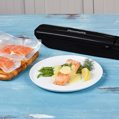 PowerXL Duo NutriSealer Food Vacuum Sealer Machine with Vacuum Seal Bags & Rolls, Double Airtig - Image 10