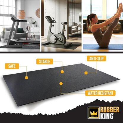 Rubber King Fitness Mat - 3' x 6' x 5mm - A Premium Durable Low Odor Exercise Mat Indoor/ - Image 3