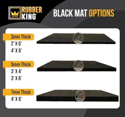 Rubber King Fitness Mat - 3' x 6' x 5mm - A Premium Durable Low Odor Exercise Mat Indoor/ - Image 5