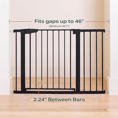 Cumbor 29.7-46" Baby Gate for Stairs, Auto Close Dog Gate for the House, Easy Install Pressure - Image 3