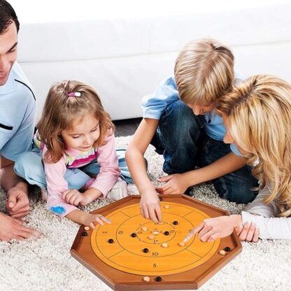 Tournament Crokinole and Checkers, 30-Inch Official Crokinole Board Game with 26" Playing Surf - Image 3