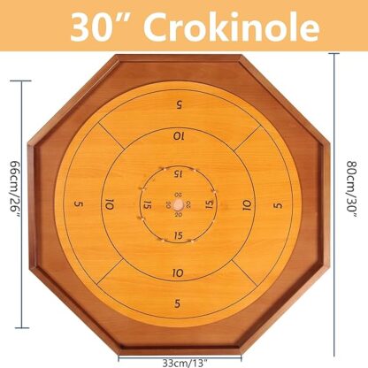 Tournament Crokinole and Checkers, 30-Inch Official Crokinole Board Game with 26" Playing Surf - Image 4