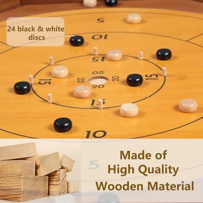 Tournament Crokinole and Checkers, 30-Inch Official Crokinole Board Game with 26" Playing Surf - Image 5