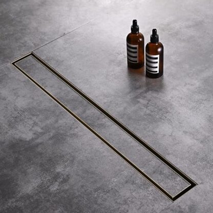 AVSIILE Linear Shower Floor Drain, Brushed Gold 48 Inch 304 Stainless Steel Bathroom Drains Kit, Re - Image 4