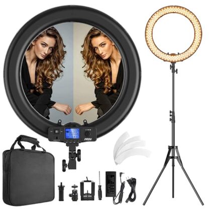 Ring Light,19inch LED Ring Light with Stand &LCD Display Adjustable Color Temperature 3000K-580