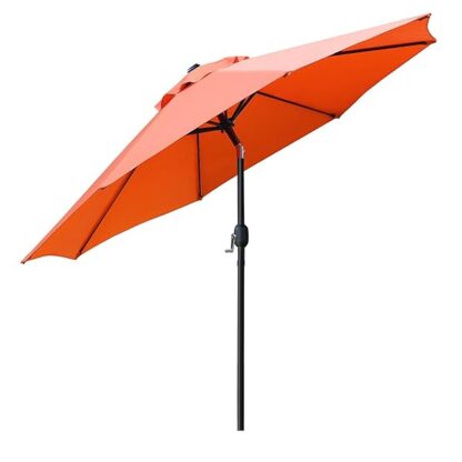 Sunnyglade 9' Patio Umbrella Outdoor Table Umbrella with 8 Sturdy Ribs (Orange) - Image 3