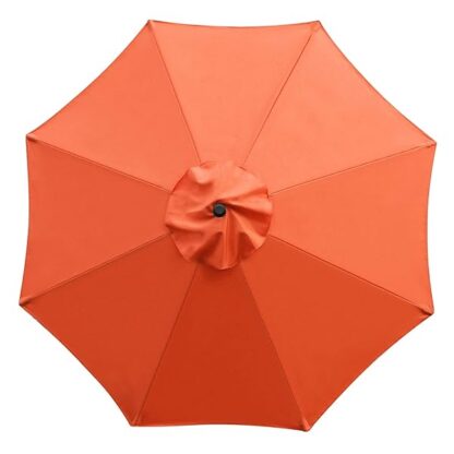 Sunnyglade 9' Patio Umbrella Outdoor Table Umbrella with 8 Sturdy Ribs (Orange) - Image 6