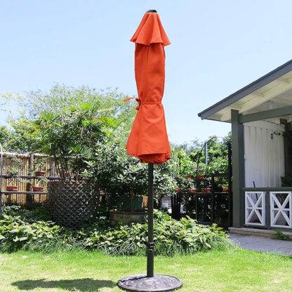 Sunnyglade 9' Patio Umbrella Outdoor Table Umbrella with 8 Sturdy Ribs (Orange) - Image 7