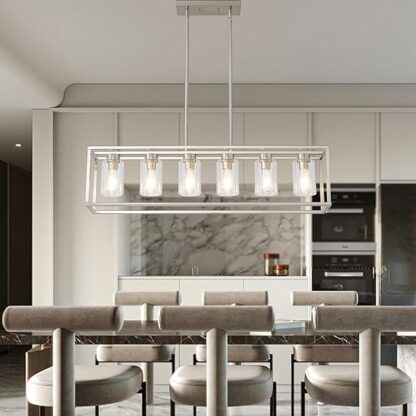 XILICON Dining Rooms Brushed Nickel Chandeliers,Kitchen Island Farmhouse Lighting Fixture Industria - Image 5