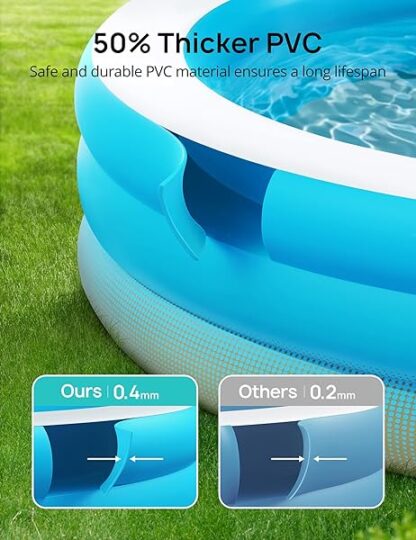 Evajoy Inflatable Pool, Full-Sized Inflatable Swimming Family Pool with Seats, 88"x85"X30 - Image 3