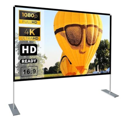 Projector Screen with Stand 100 inch 16:9 HD 4K Outdoor Projector Screen for Home Theater 3D Fast-F