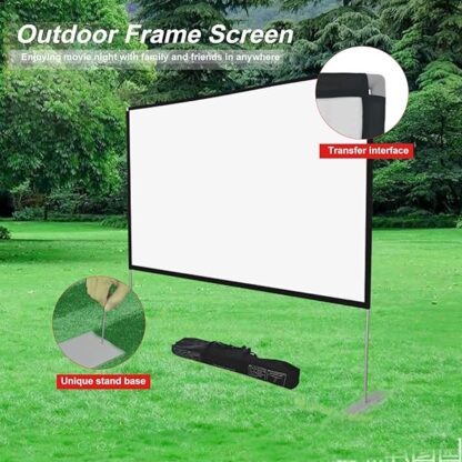 Projector Screen with Stand 100 inch 16:9 HD 4K Outdoor Projector Screen for Home Theater 3D Fast-F - Image 6