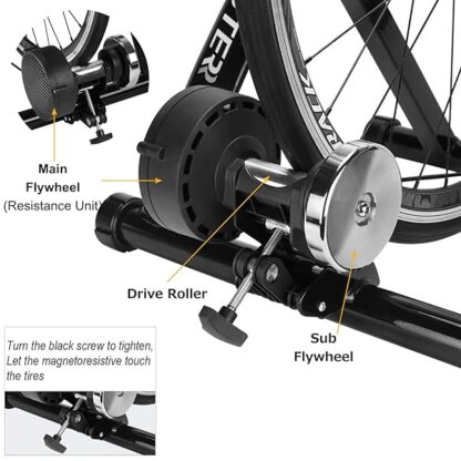 Bike Trainer, Magnetic Bicycle Stationary Stand for Indoor Exercise Riding, 26-29" & 700C - Image 5