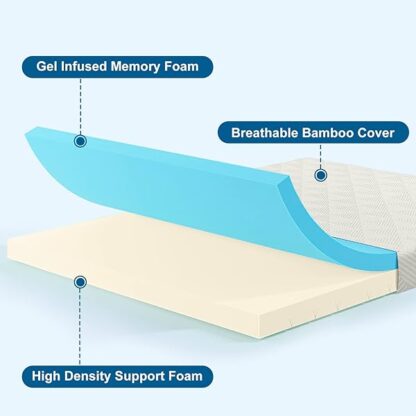 MyAnts Folding Mattress - 4 inch Portable Tri-Fold Cooling-Gel Memory Foam Foldable Mattress Topper - Image 3
