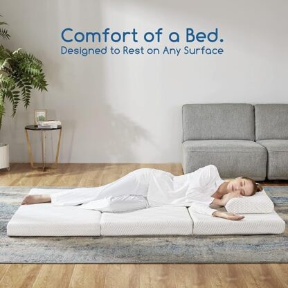MyAnts Folding Mattress - 4 inch Portable Tri-Fold Cooling-Gel Memory Foam Foldable Mattress Topper - Image 5