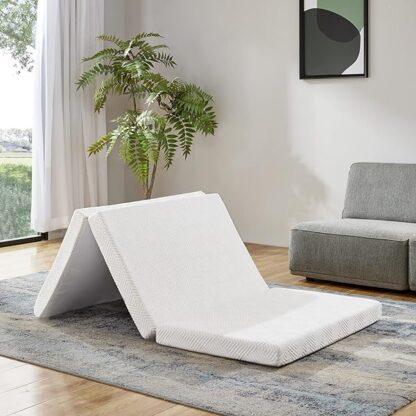 MyAnts Folding Mattress - 4 inch Portable Tri-Fold Cooling-Gel Memory Foam Foldable Mattress Topper