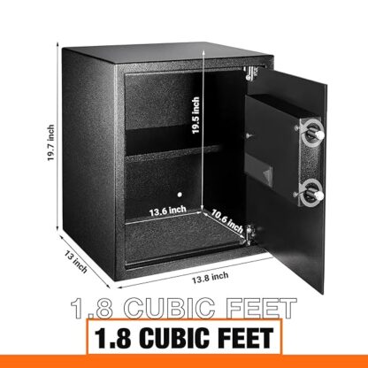 Safe Box 1.8 Cubic Feet Home Safe Digital Lock Box with Instruction Light for Money Safe Cash Jewel - Image 3