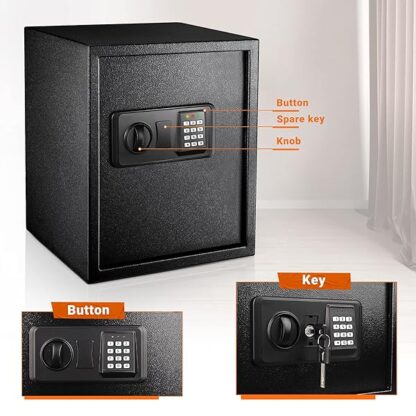 Safe Box 1.8 Cubic Feet Home Safe Digital Lock Box with Instruction Light for Money Safe Cash Jewel - Image 5