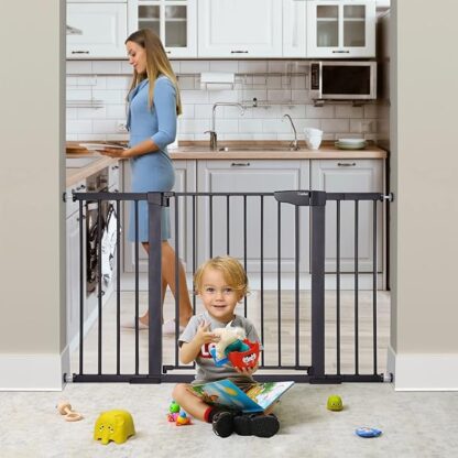 Cumbor 29.7"-51.5" Baby Gate Extra Wide, Safety Dog Gate for Stairs Easy Walk Thru Auto C - Image 6