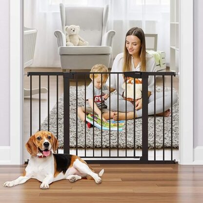 Cumbor 29.7"-51.5" Baby Gate Extra Wide, Safety Dog Gate for Stairs Easy Walk Thru Auto C - Image 7