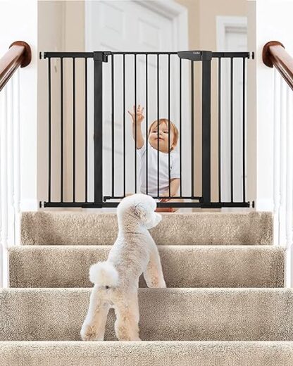 Cumbor 29.7"-51.5" Baby Gate Extra Wide, Safety Dog Gate for Stairs Easy Walk Thru Auto C - Image 10