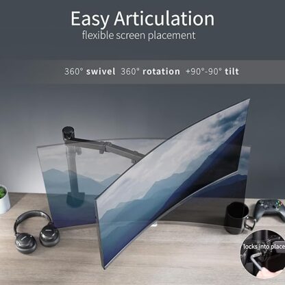 VIVO Single Monitor Mount Stand for Desks, Holds Screens up to 32 in Regular and 38 in Ultrawide - Image 4