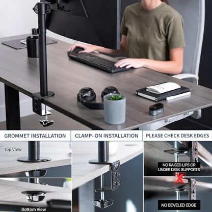 VIVO Single Monitor Mount Stand for Desks, Holds Screens up to 32 in Regular and 38 in Ultrawide - Image 6