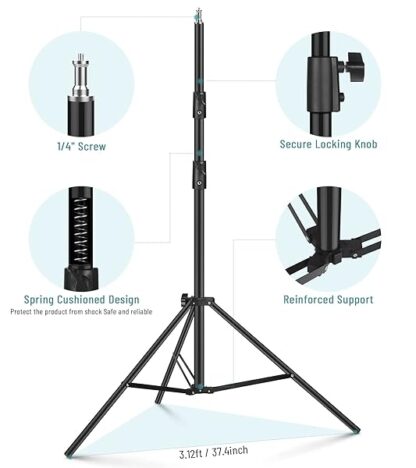 Heavy Duty 9.2 Feet/110'' Light Photography Tripod Stand, Sdfghj Aluminum Spring Cushione - Image 4