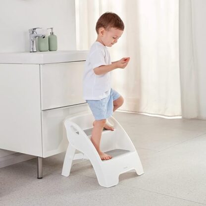 Step Stool for Kids, Toddler Step Stool for Bathroom Sink and Potty Training, Foldable 2-Step Stool